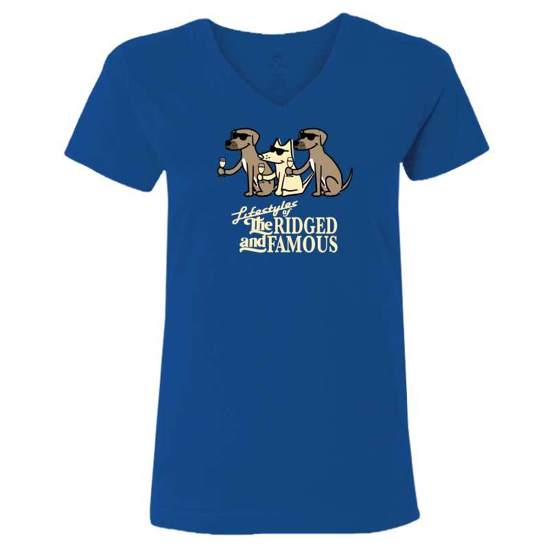 Lifestyles Of Ridged And Famous - Ladies T-Shirt V-Neck