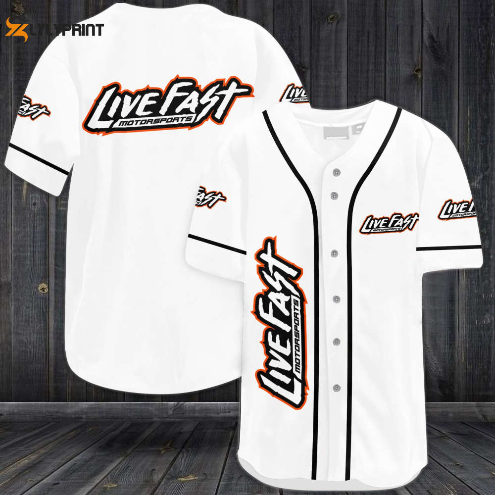Live Fast Motorsports Car Team Baseball Jersey - lylyprint.com