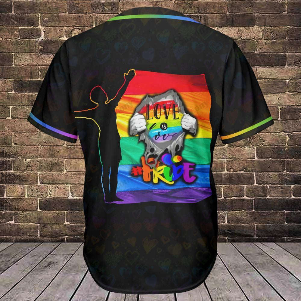 Love is Love Baseball Jersey 306 - LGBT Baseball Tee for Stylish Support - Aopprinter