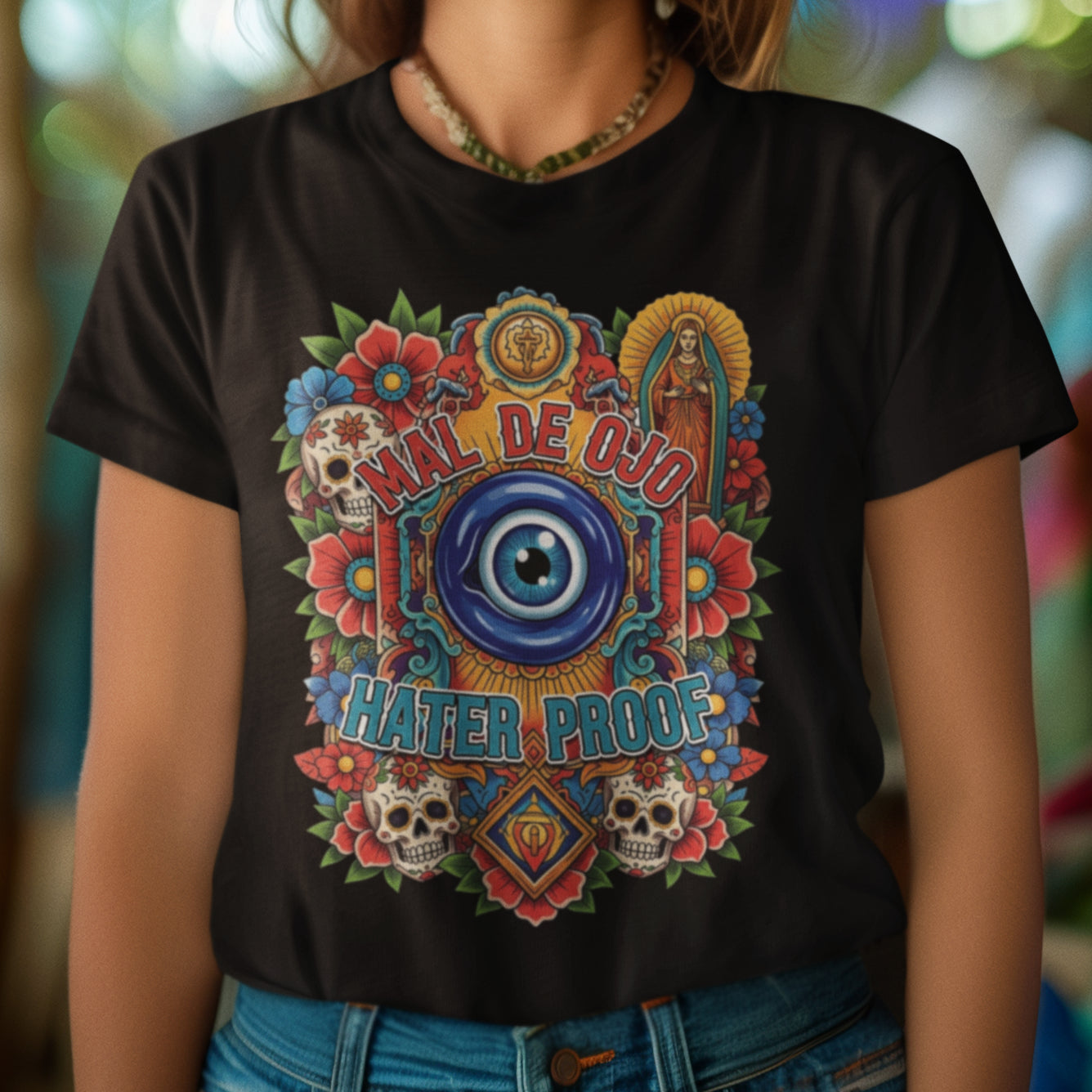 Mal De Ojo Hater Proof T-Shirt - Tattoo-Inspired Latino Style Tee