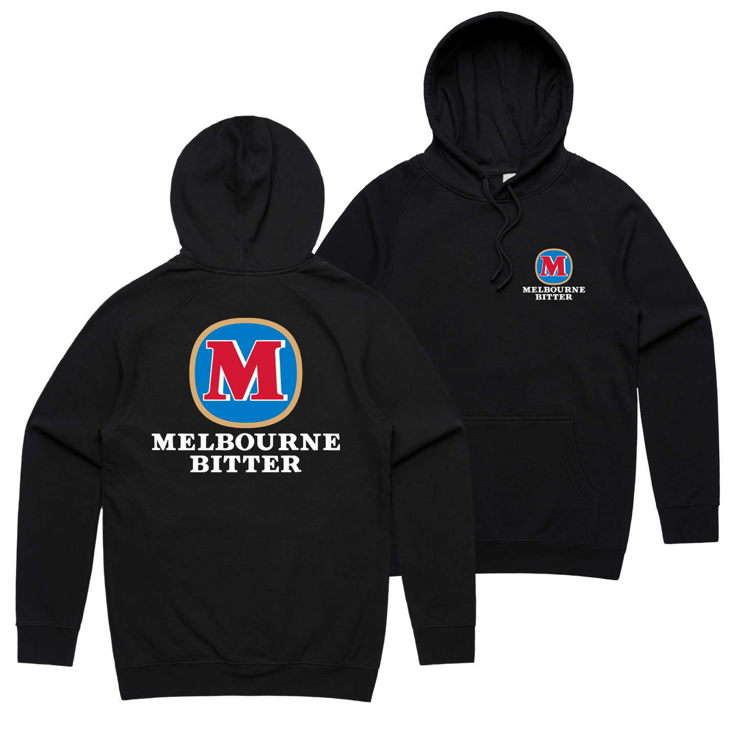 Melbourne Bitter Stripped Hoodie Black