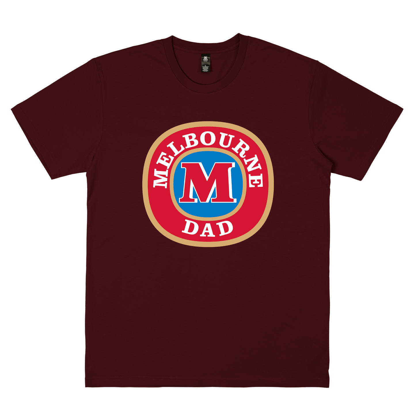 Melbourne Dad Tee Burgundy