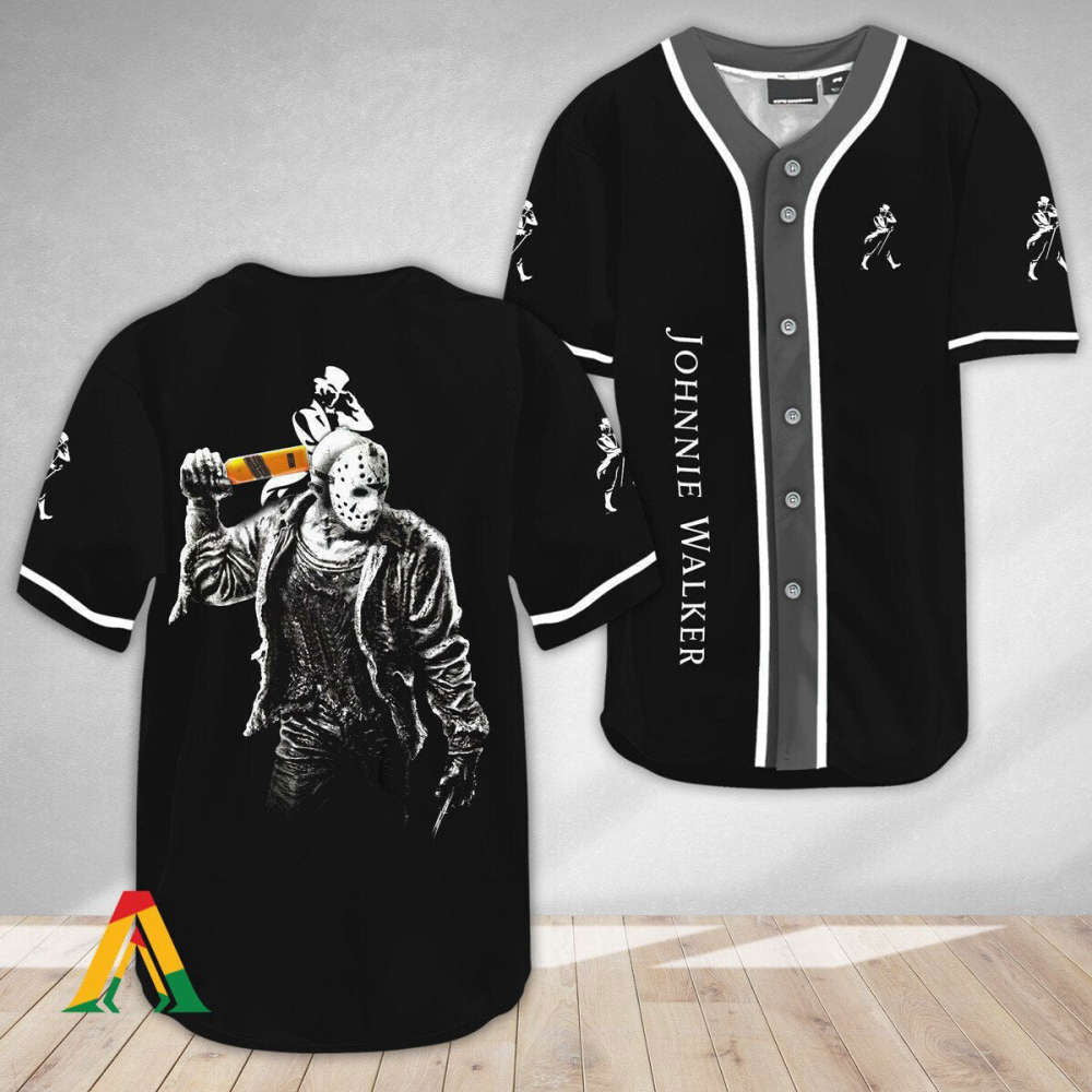Men s Horror Jason Voorhees Johnnie Walker Baseball Jersey - Fearlessly Stylish Apparel - Aopprinter