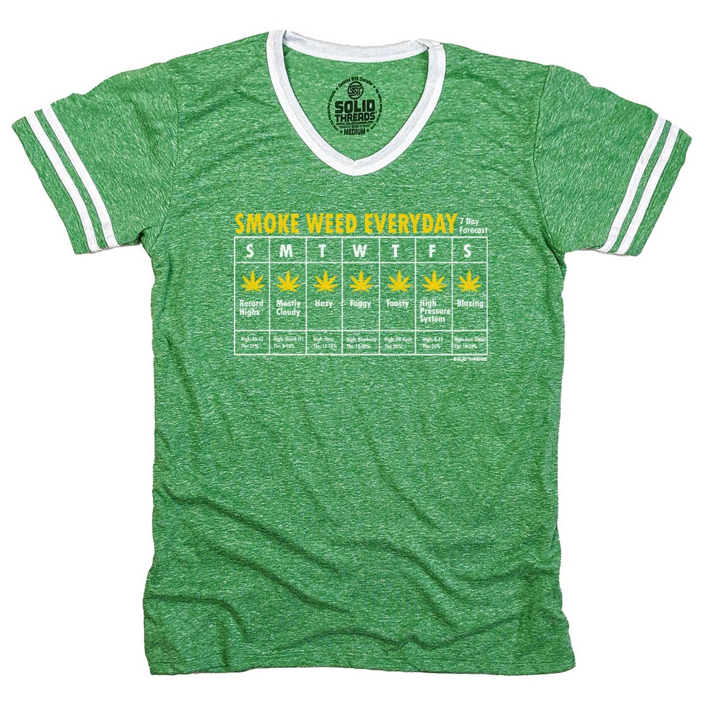 Smoke Weed Everyday Ringer V-Neck Tee