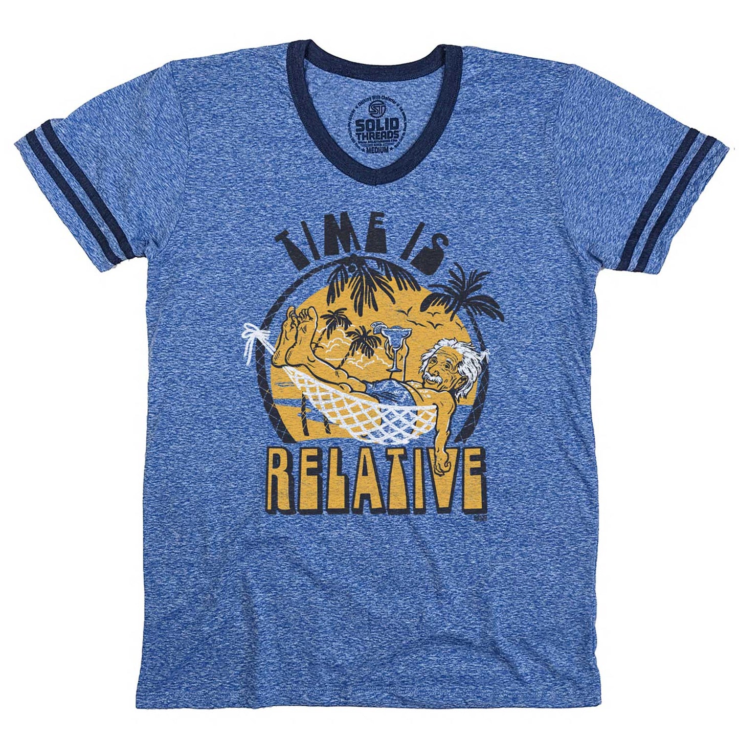 Time is Relative Ringer V-Neck Tee