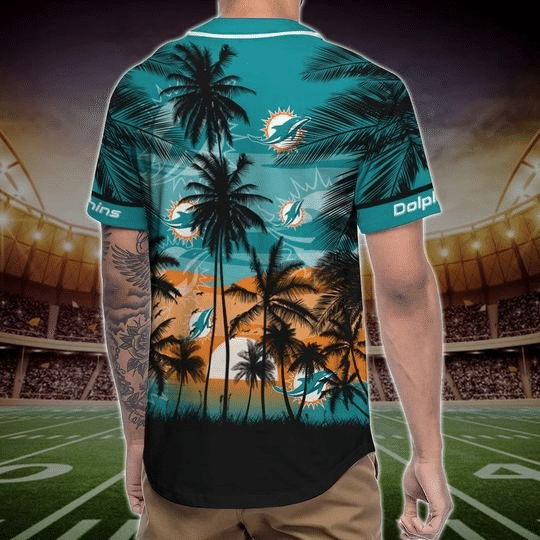 Shop the Miami Dolphins Tropical Baseball Jersey- Perfect for Sunny Miami Games! - lylyprint.com