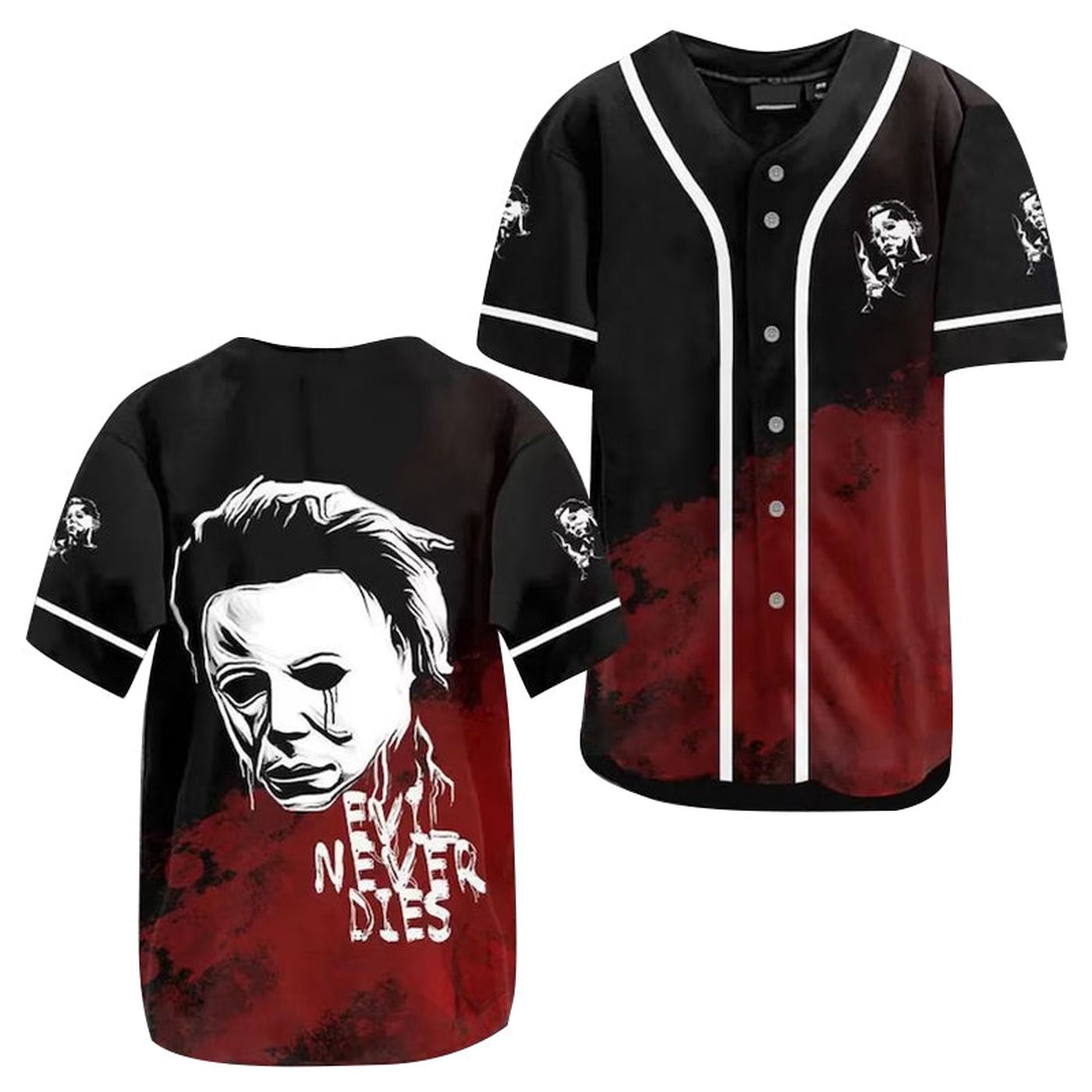 Michael Myers Red Black Baseball Jersey - Gift for Men Women - Gift for Men Women - lylyprint.com