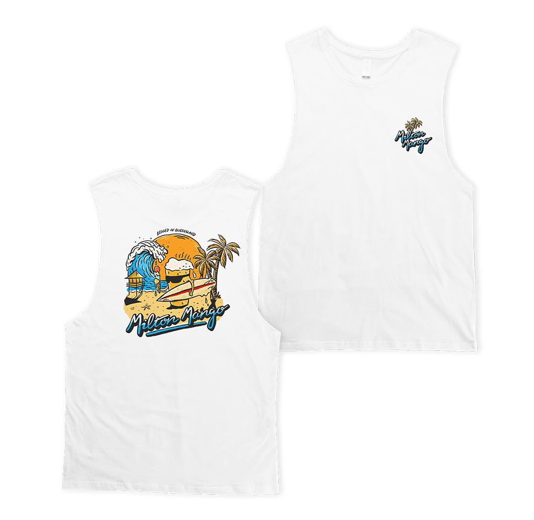 Kegged In QLD Muscle Tee White