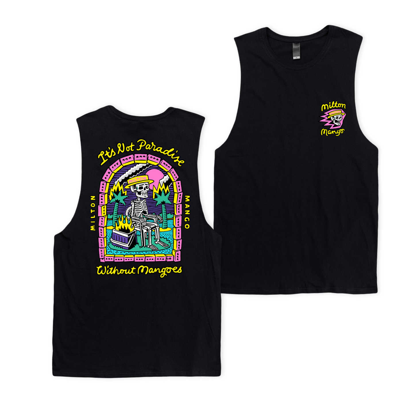 No Mangoes in Paradise Muscle Tee Black