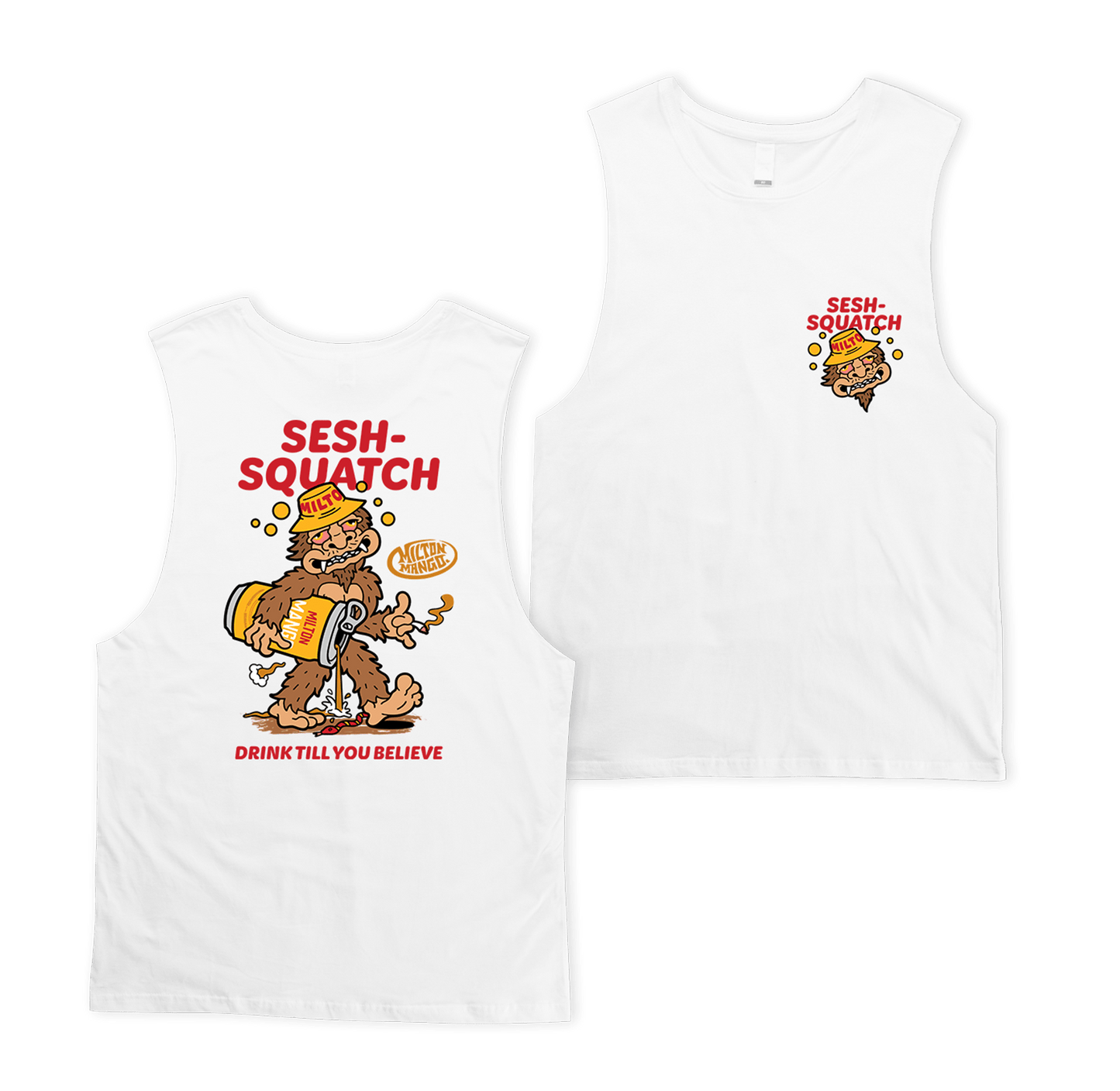 Sesh-Squatch Muscle Tee White