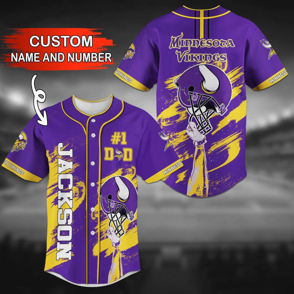 Minnesota Vikings Personalized Baseball Jersey Gift For Men Women - lylyprint.com