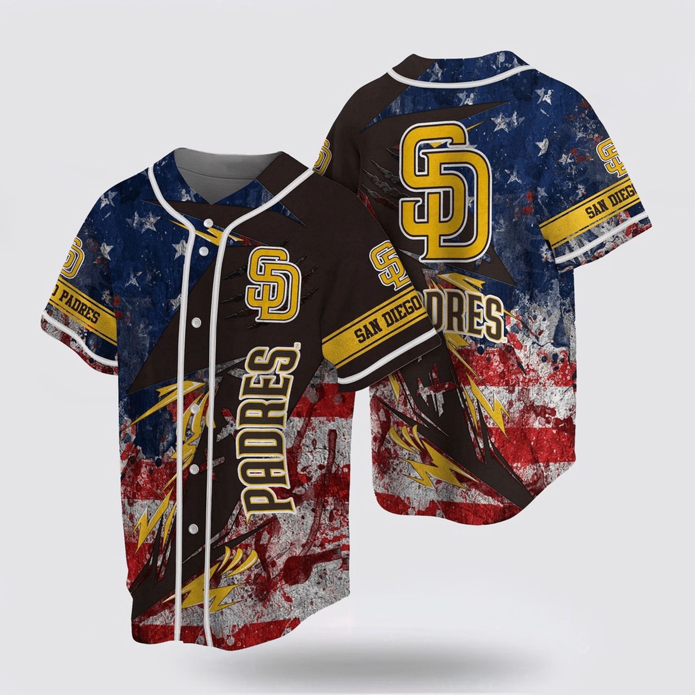 MLB San Diego Padres Baseball Jersey: Show Your Patriotism with US Flag Fan Jersey - lylyprint.com