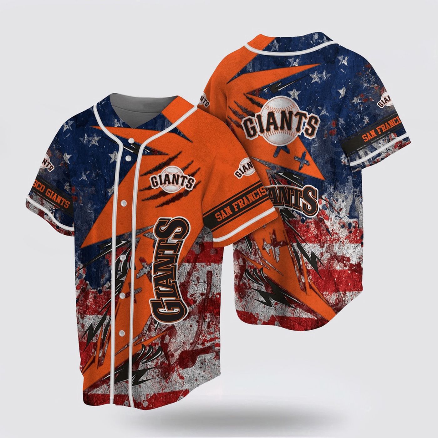Show Your Support: MLB San Francisco Giants Jersey with US Flag – Perfect for Fans! - lylyprint.com