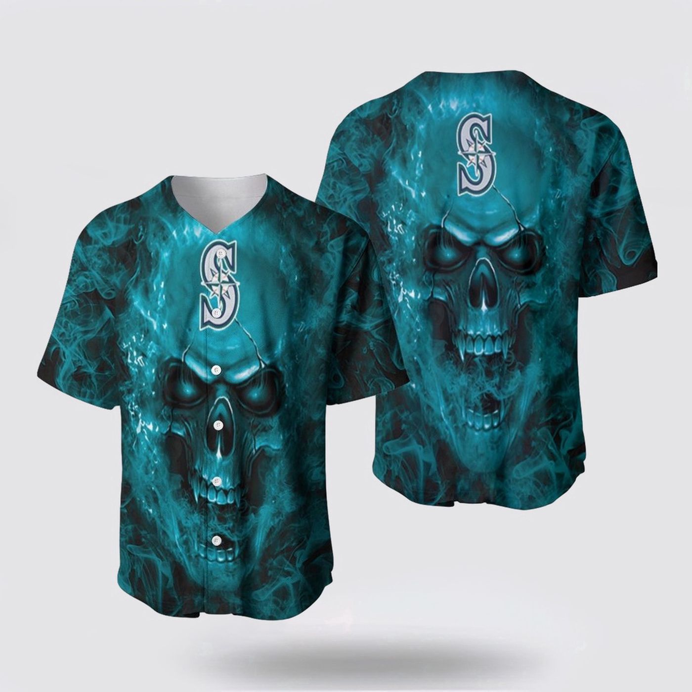 MLB Seattle Mariners Baseball Jersey: Breathable & Comfortable Skull Design - Perfect for Fans! - lylyprint.com