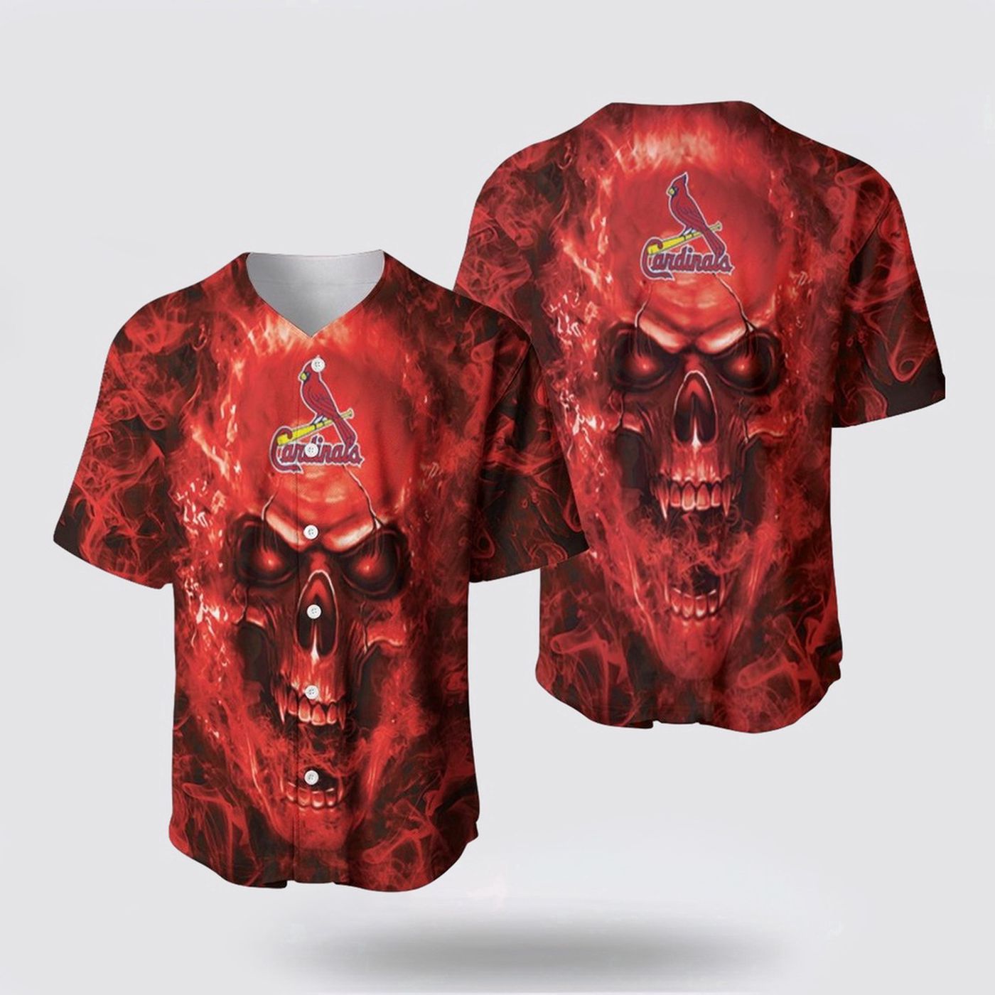 MLB St Louis Cardinals Baseball Jersey Skull: Stylish & Comfortable Fan Gear - Gift for Men Women - lylyprint.com