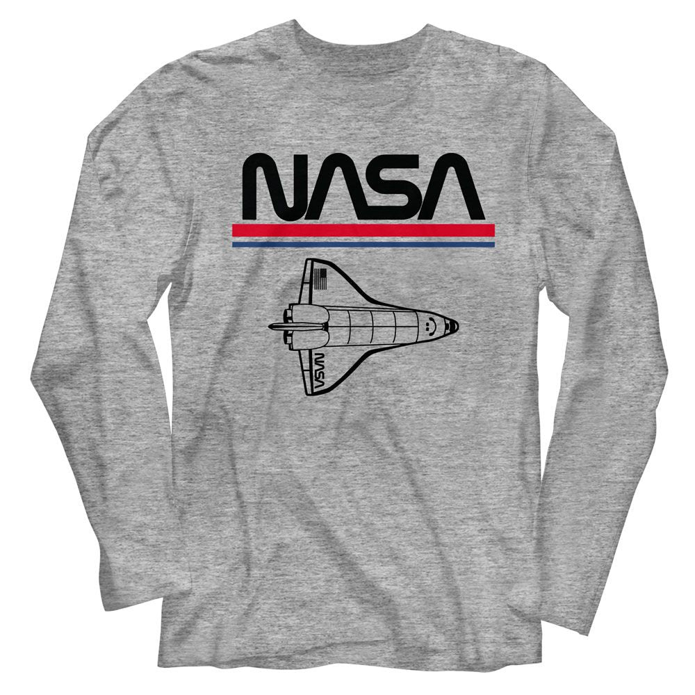 NASA - Worm Logo And Shuttle Long Sleeve Boyfriend Tee