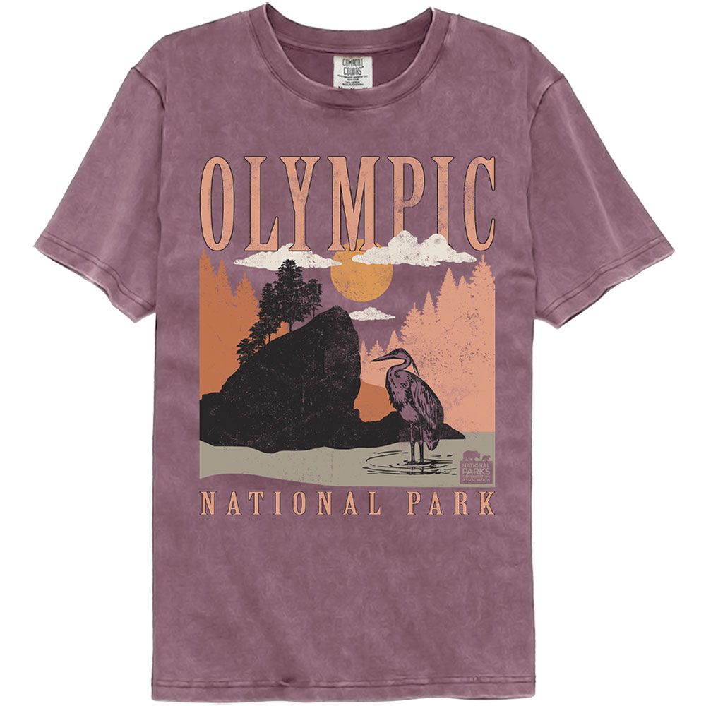 National Parks - Olympic Minimalist Landscape Comfort Color T-Shirt