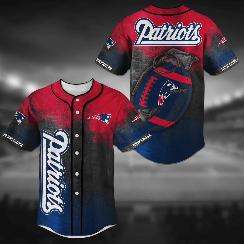 New England Patriots Baseball Jersey Shirt with Personalized Name FVJ - Aopprinter