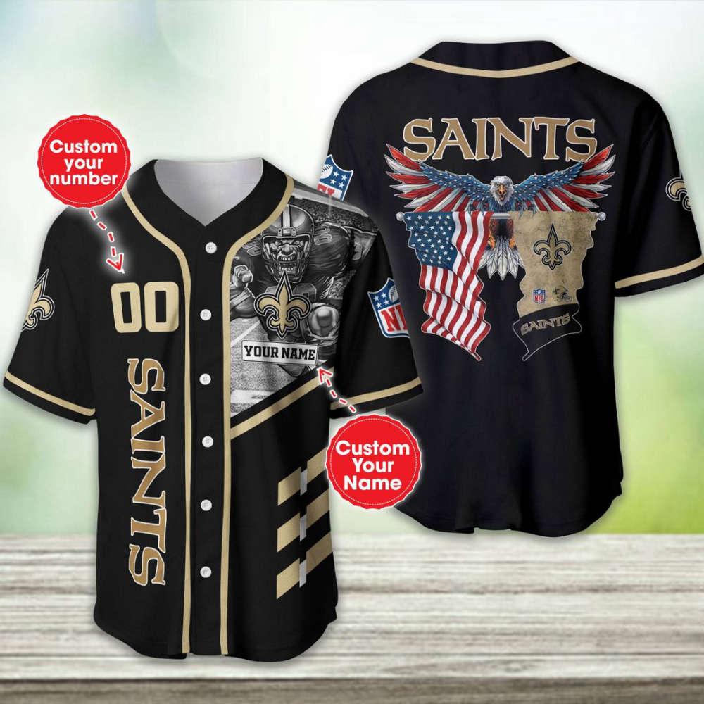 New Orleans Saints Personalized Baseball Jersey Fan Gifts - lylyprint.com