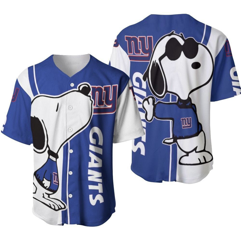 New York Giants snoopy lover Printed Baseball Jersey - Gift for Women Men - Bafud