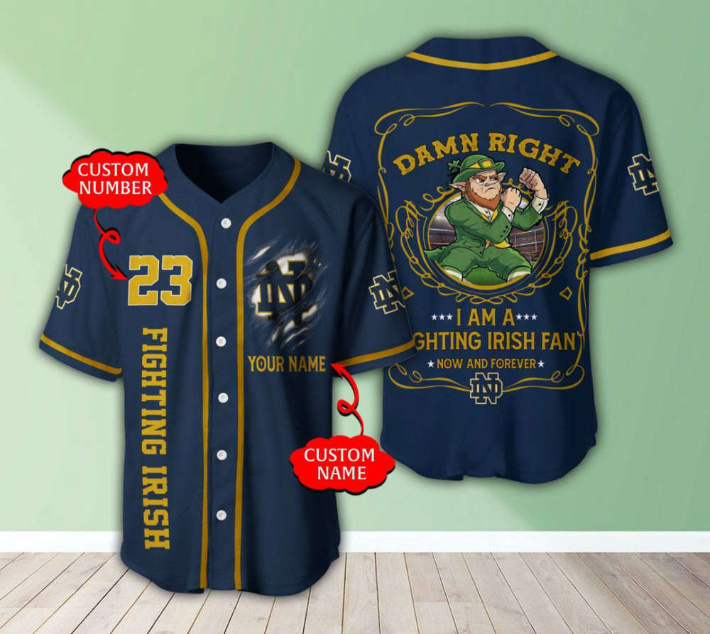 Notre Dame Fighting Irish Personalized Baseball Jersey - lylyprint.com