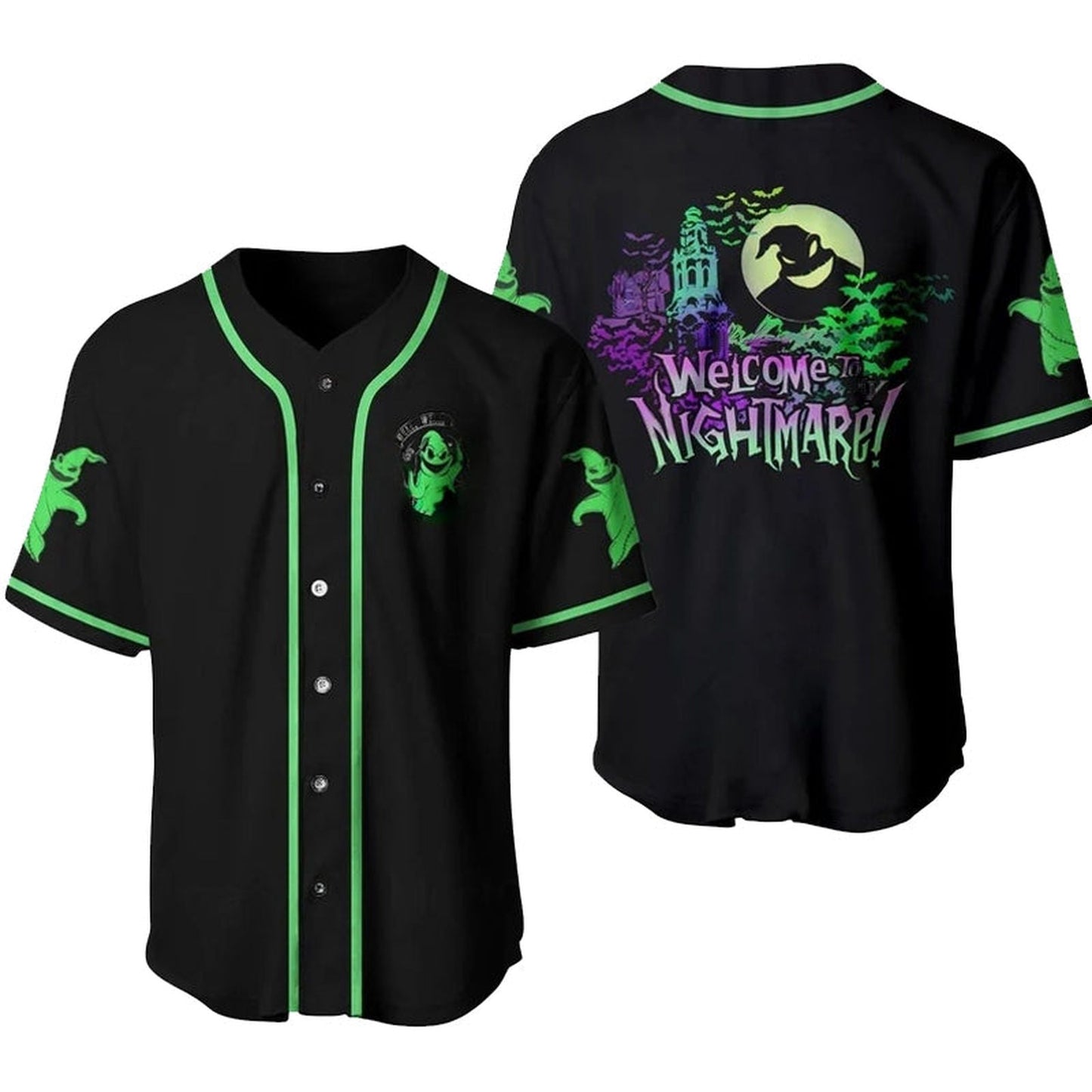 Get Spooky with the Oogie Boogie Welcome To Nightmare Baseball Jersey - Limited Edition Design - Bafud
