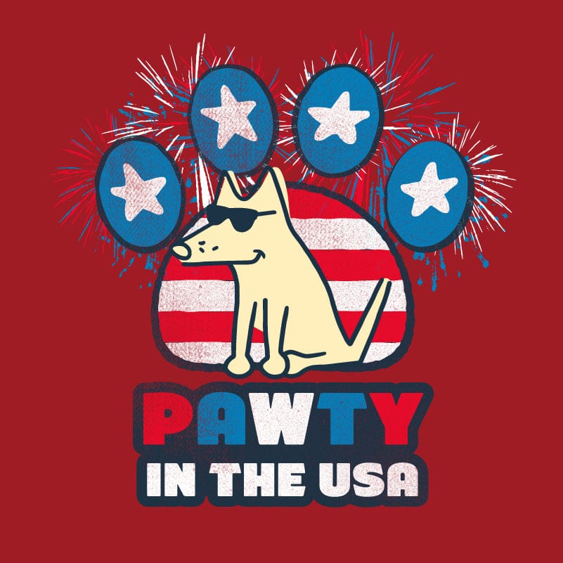 Pawty In The USA - T-Shirt Ladies V-Neck