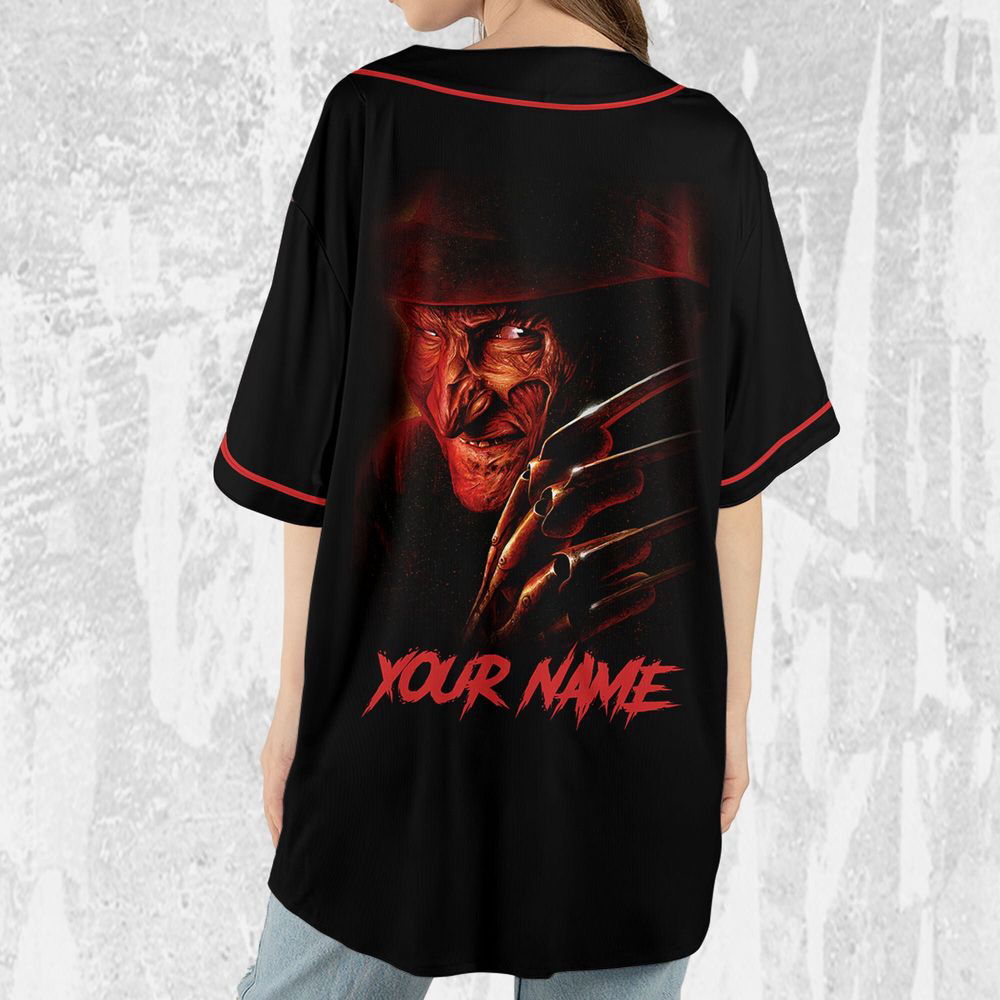 Personalize Freddy Krueger Horor Character Jersey, Horror Jersey, Freddy Baseball Jersey - lylyprint.com