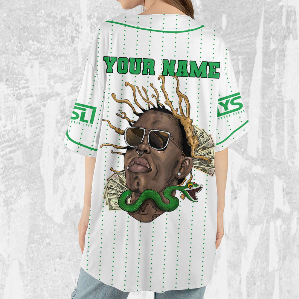 Personalize Young Thug Thugger Green Jersey, Young Thug Baseball Jersey - lylyprint.com