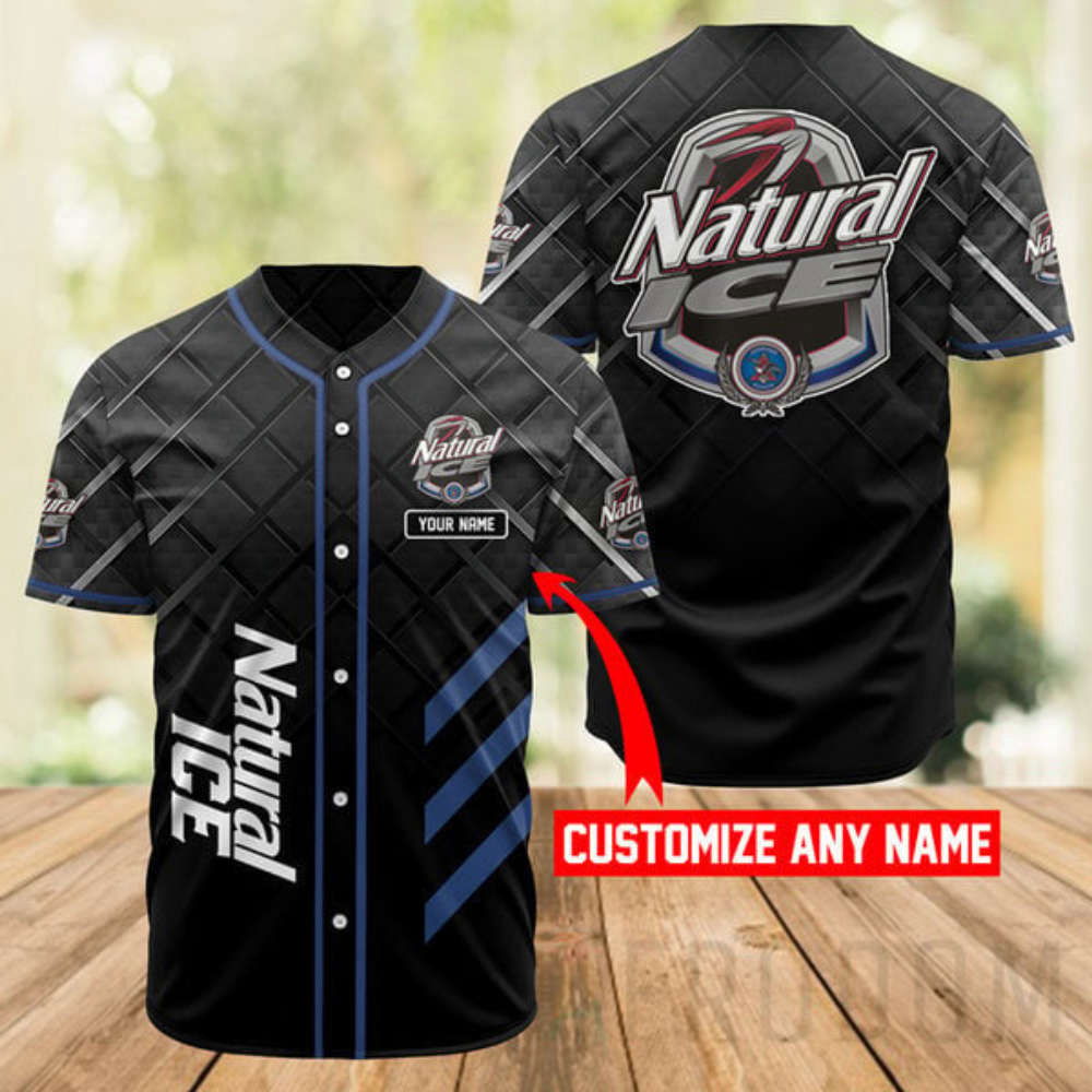 Personalized Black Natural Ice Baseball Jersey - Aopprinter