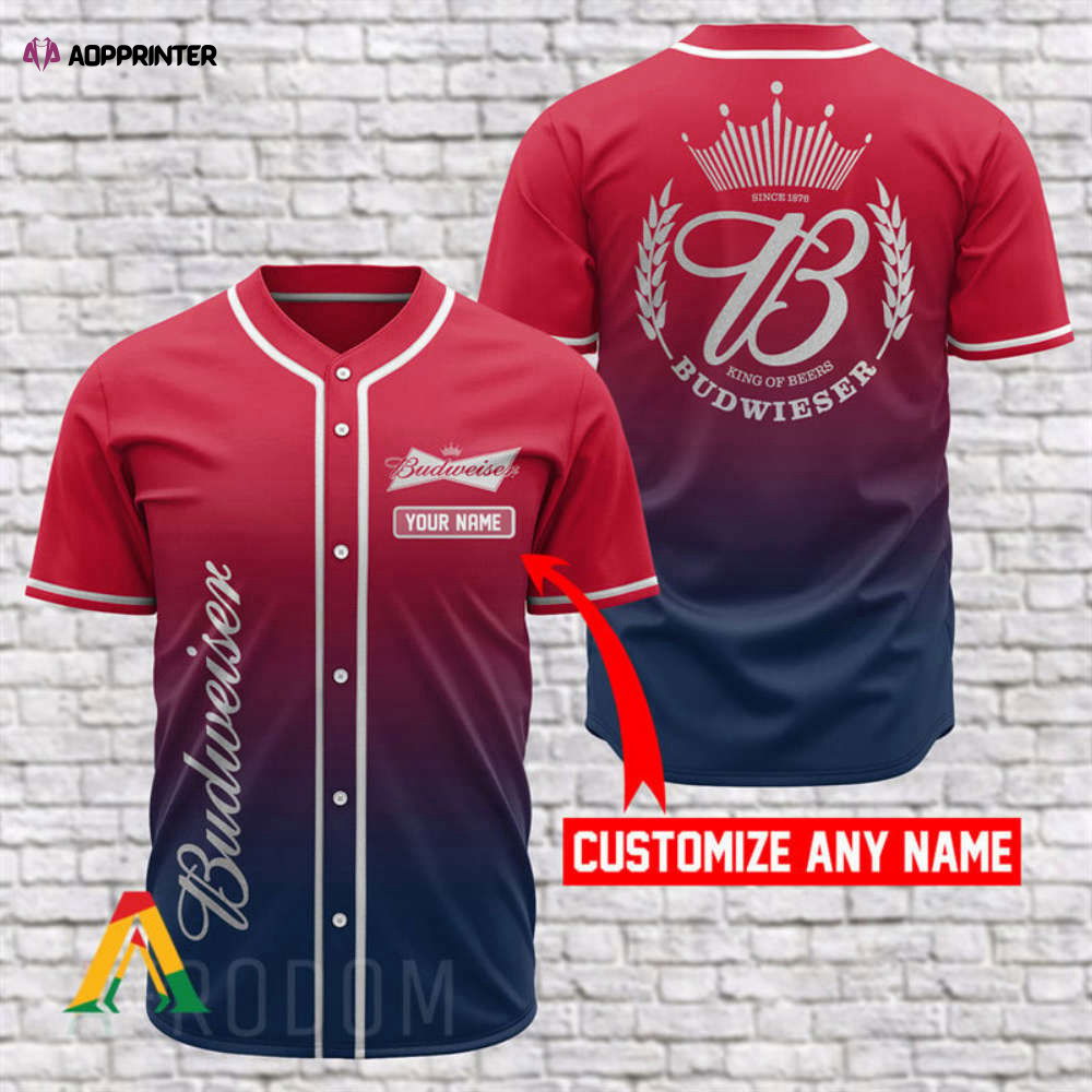 Personalized Budweiser Baseball Jersey Shirt - Aopprinter