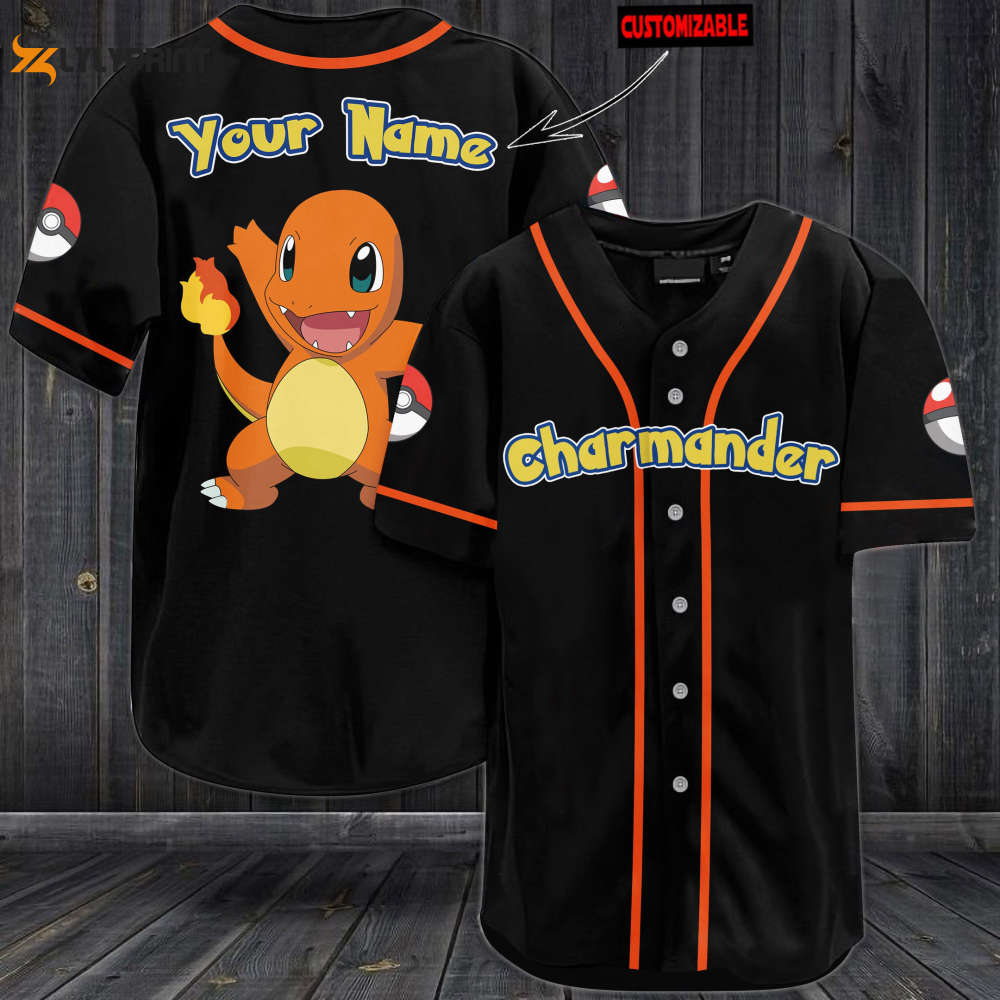Personalized Charmander Baseball Jersey - lylyprint.com