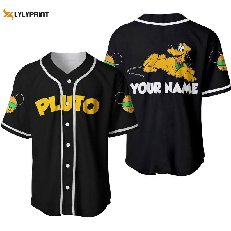 Personalized Chilling Pluto Dog All Over Print Baseball Jersey - lylyprint.com