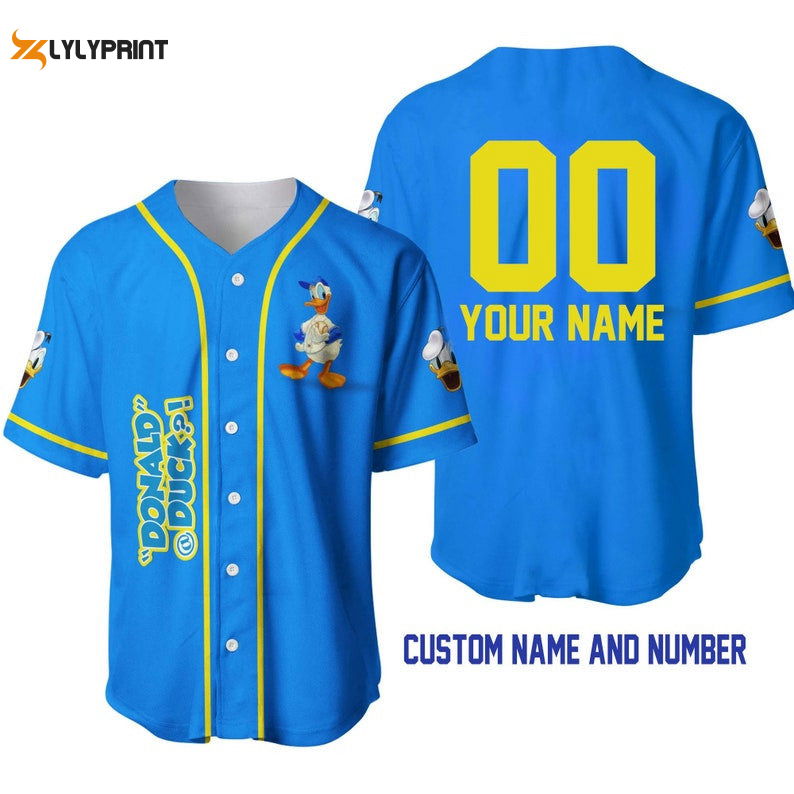 Personalized Donald Duck All Over Print Baseball Jersey - lylyprint.com