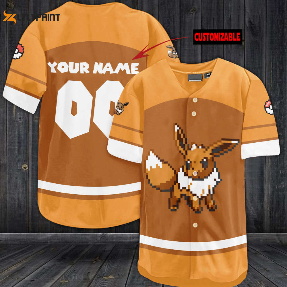 Personalized Eevee Minecraft Baseball Jersey - lylyprint.com