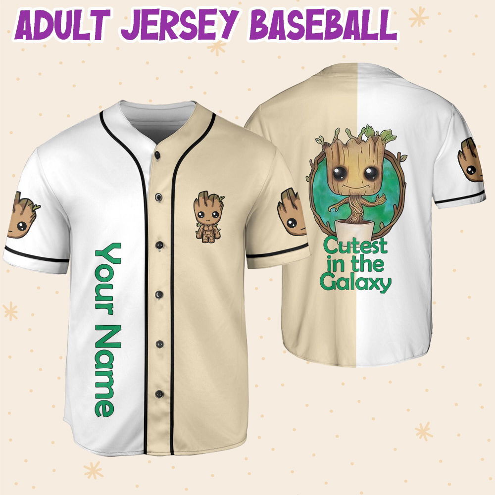 Personalized Groot Cutest In The Galaxy Baseball Jersey - lylyprint.com
