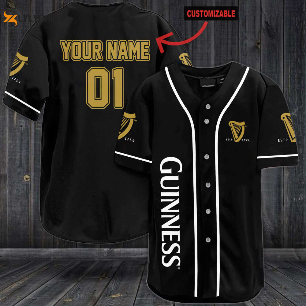 Custom Guinness Beer Baseball Jersey: Personalized Gift for Men & Women - lylyprint.com