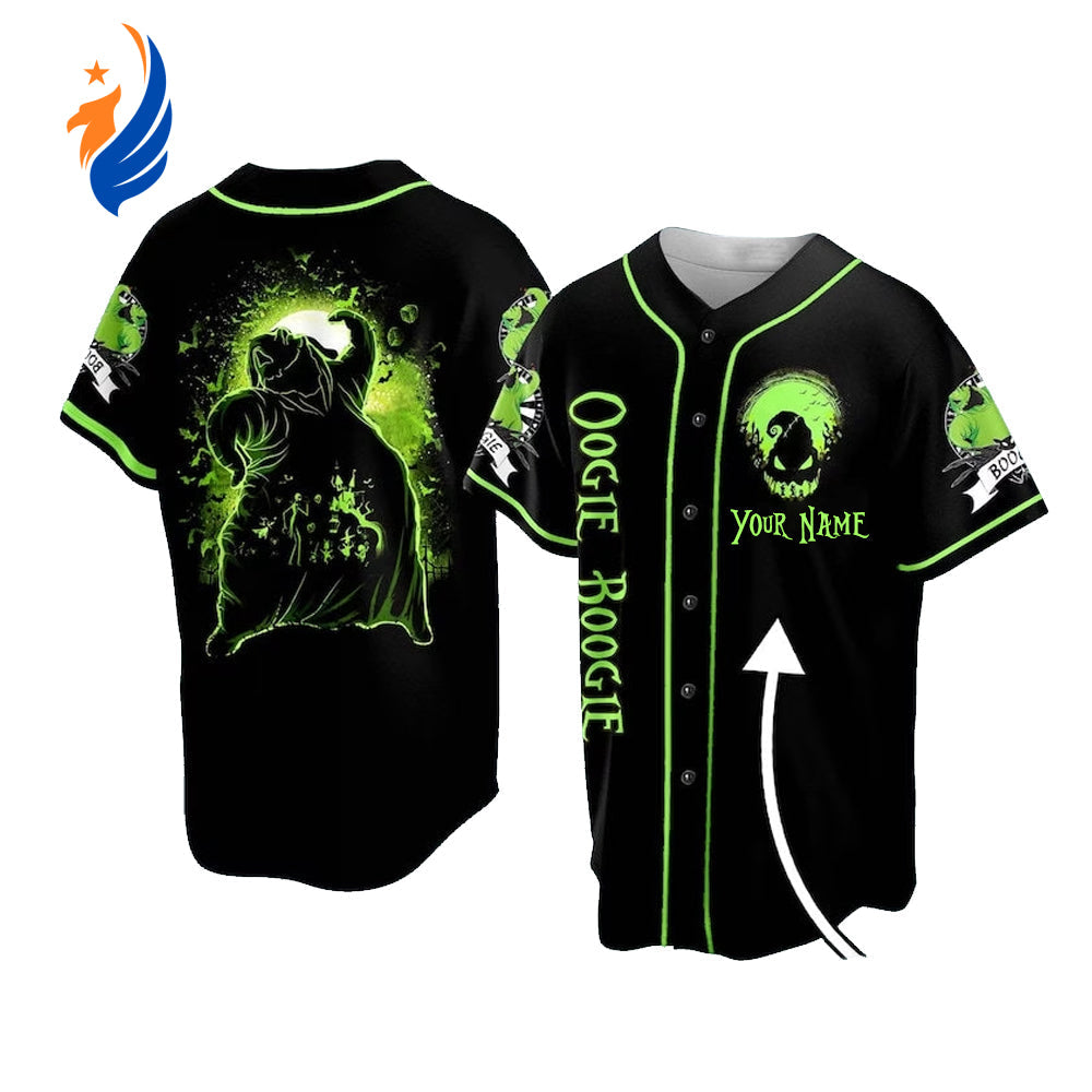 Custom Horror Oogie Boogie Baseball Jersey – Personalized Fearful Style - Bafud