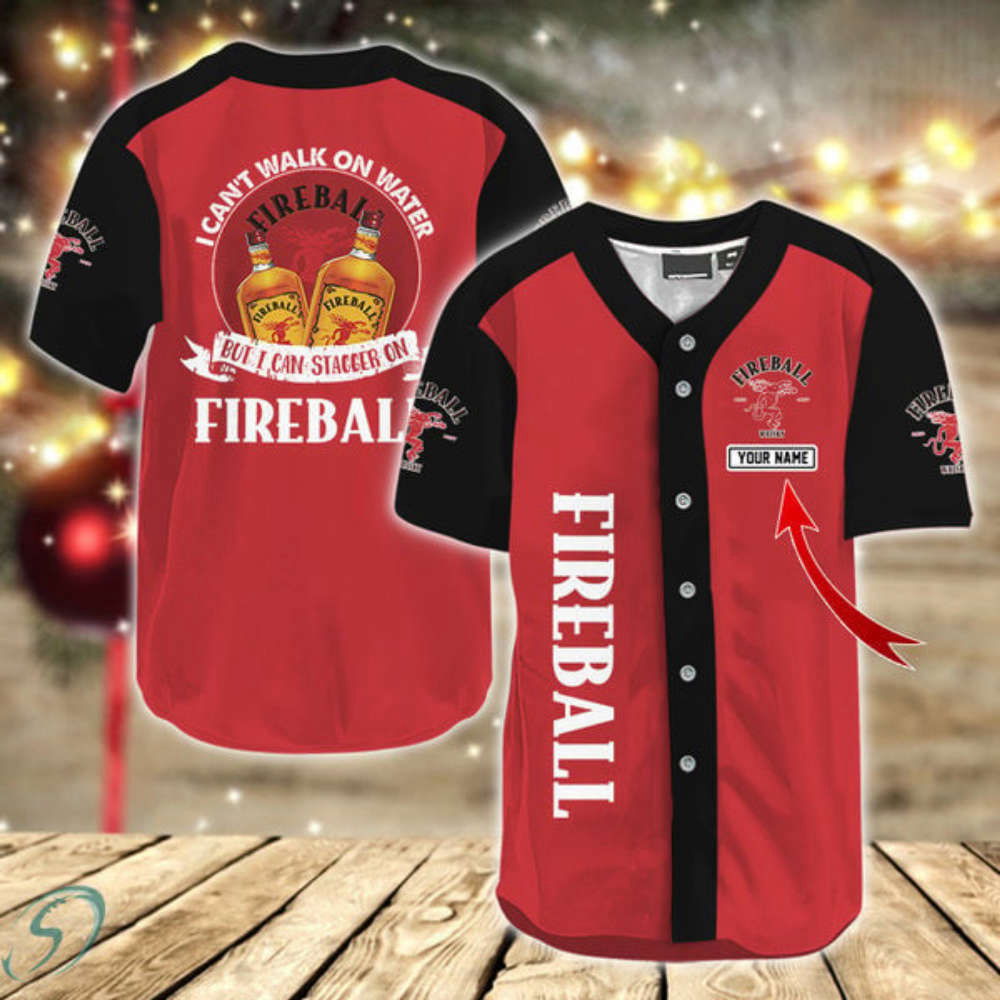 Personalized I Can Stagger On Fireball Baseball Jersey - Aopprinter