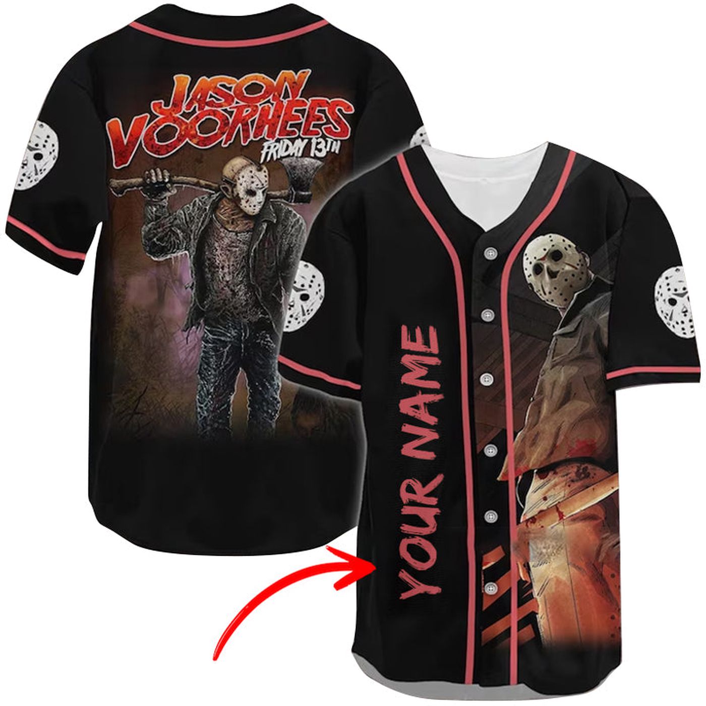 Personalized Jason Voorhees Baseball Jersey - Gift for Men Women - Gift for Men Women - lylyprint.com