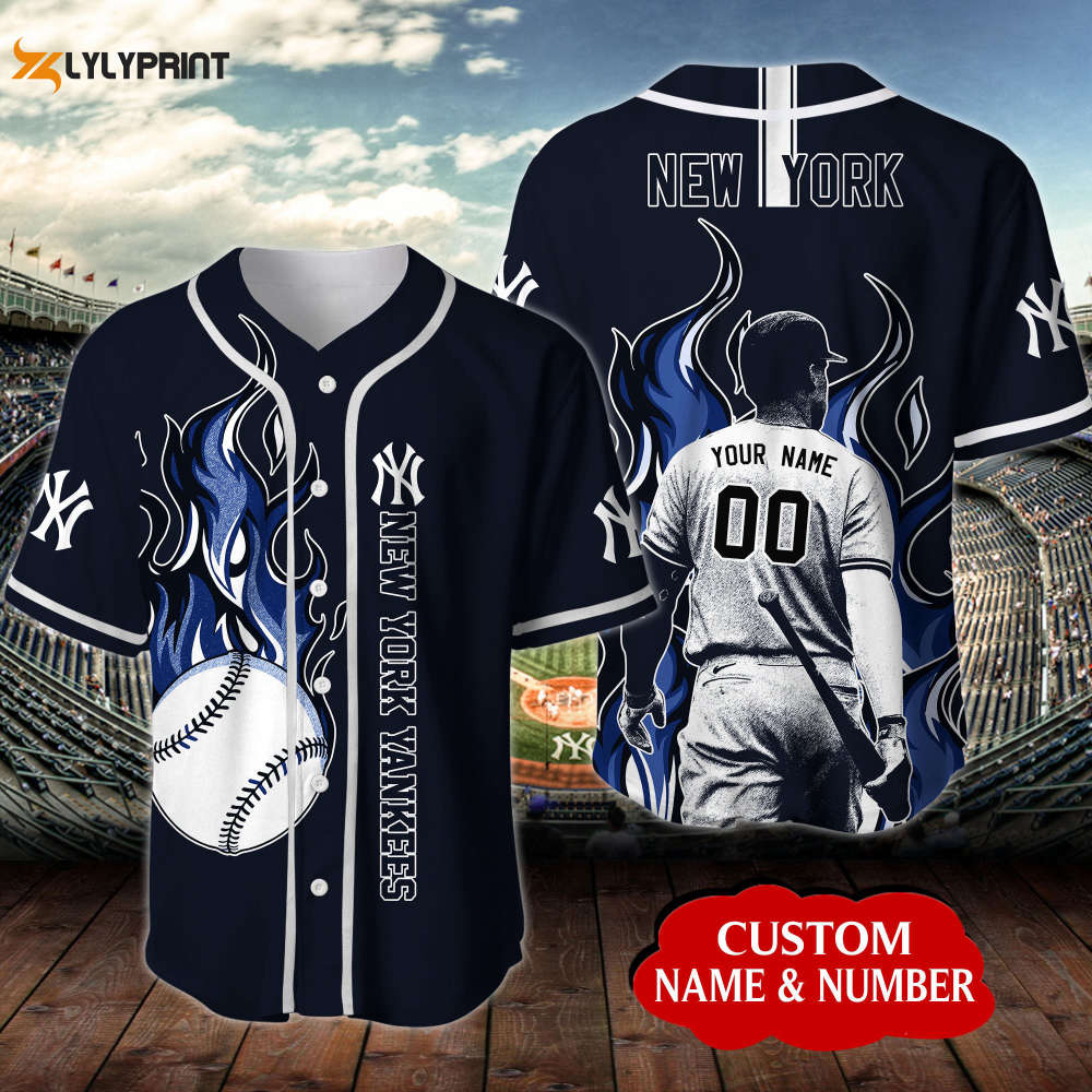 Custom New York Yankees All Over Print 3D Unisex Baseball Jersey - Perfect Men Women Gift - lylyprint.com