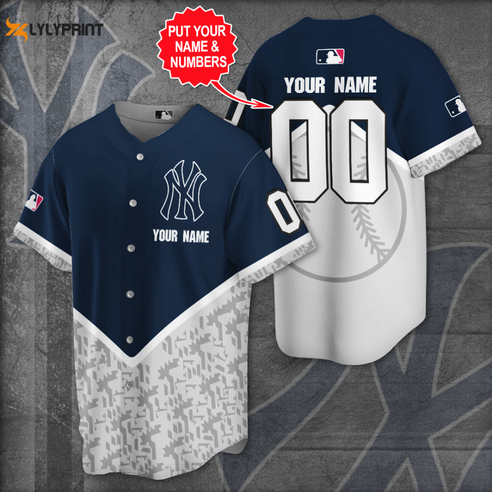Personalized New York Yankees Baseball Team All Over Print 3D Baseball Jersey - lylyprint.com