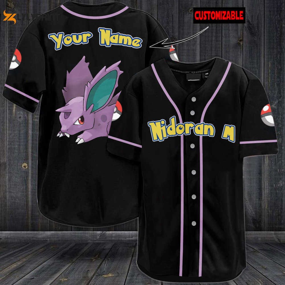 Personalized Nidoran M Baseball Jersey - lylyprint.com