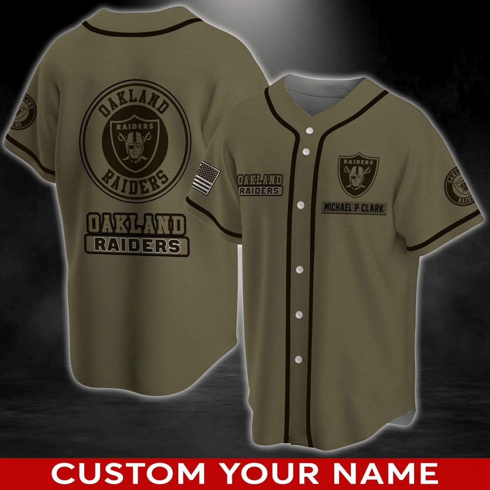 Personalized Oakland Raiders Baseball Jersey Shirt for Fans - Aopprinter