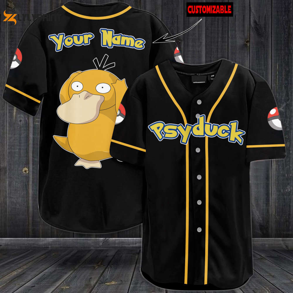Personalized Psyduck Baseball Jersey - lylyprint.com