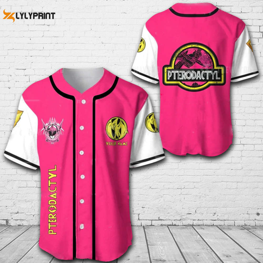 Personalized Pterodactyl Power Rangers All Over Print Unisex Baseball Jersey - lylyprint.com