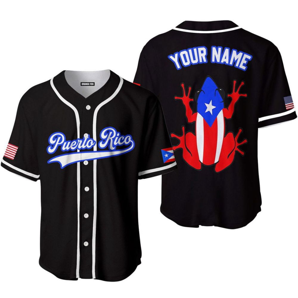 Personalized Puerto Rico Frog Baseball Jersey Personalized BJ0042 - lylyprint.com