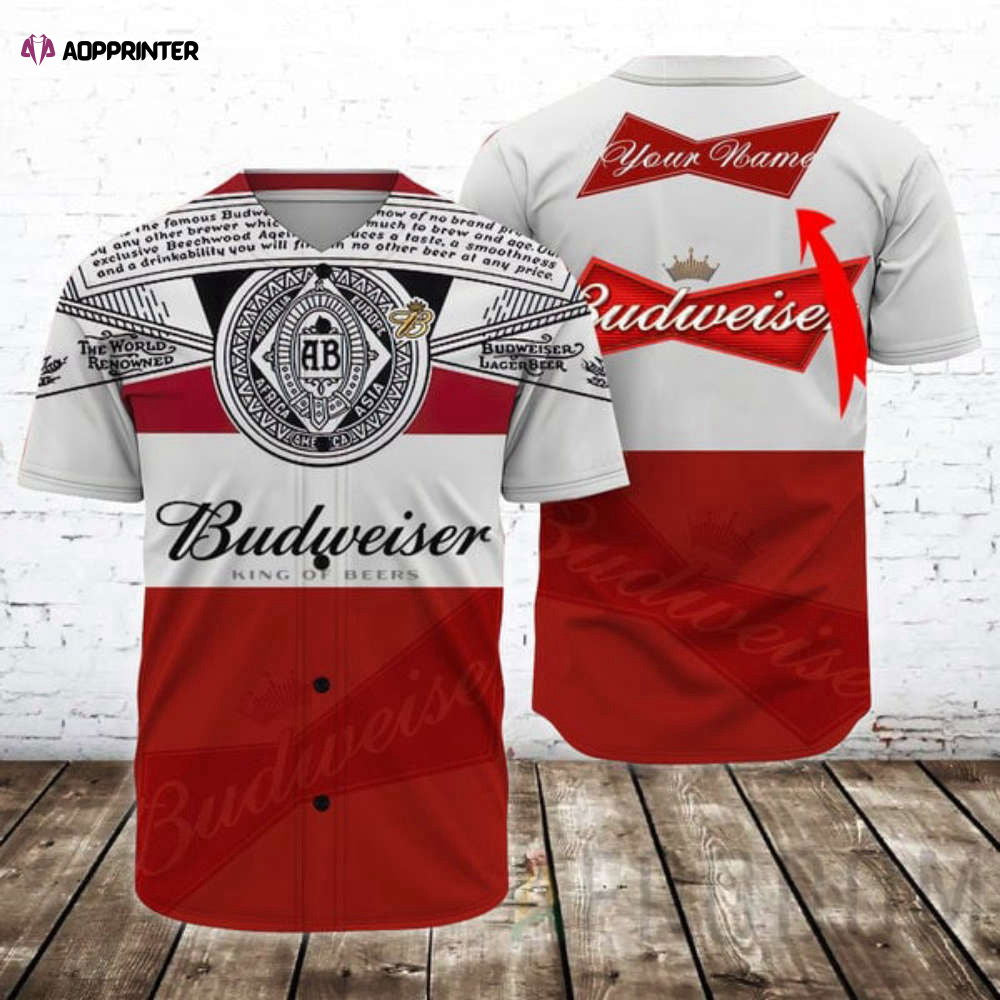 Personalized Retro Budweiser Beer Baseball Jersey - Aopprinter