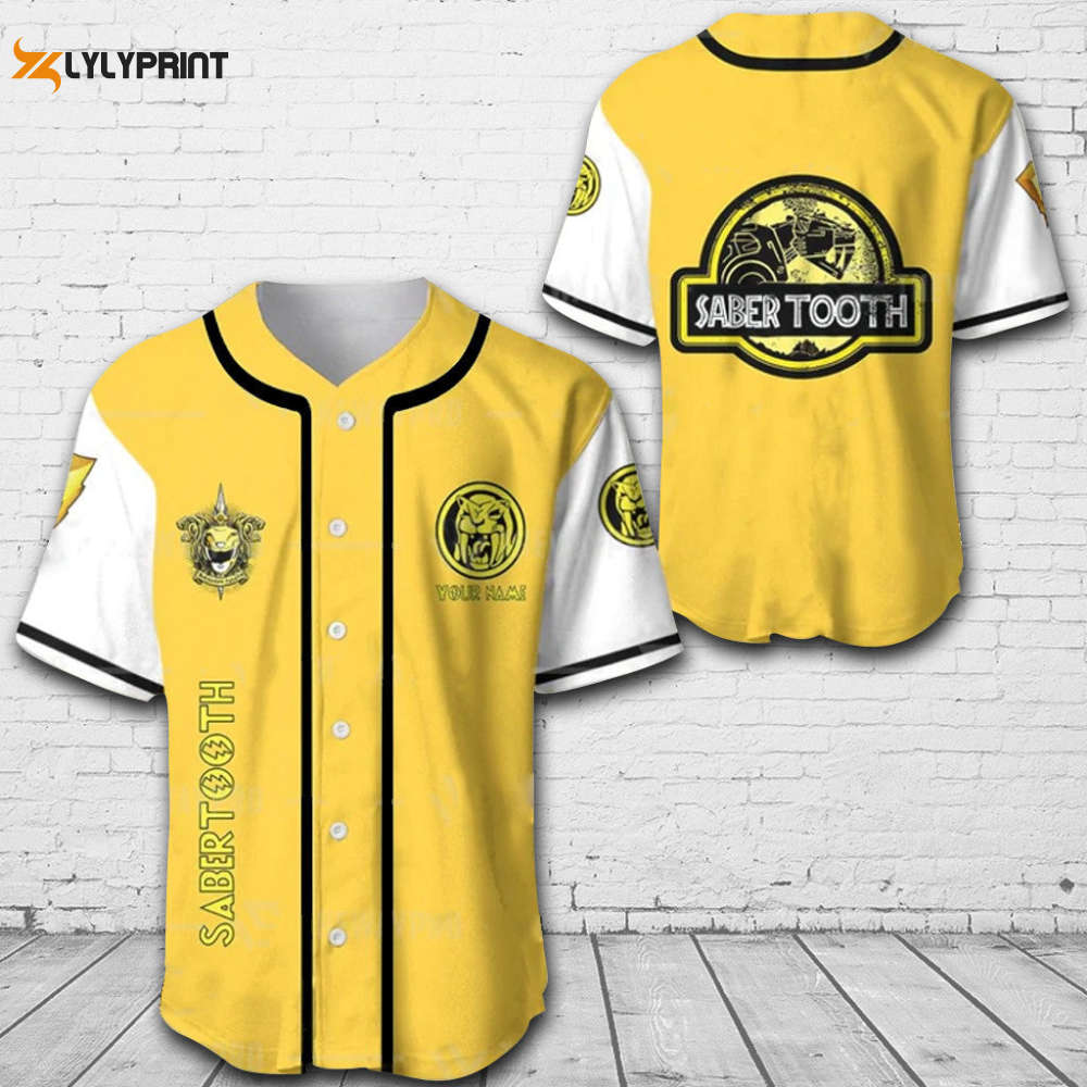 Personalized Saber Tooth All Over Print Unisex Baseball Jersey - lylyprint.com