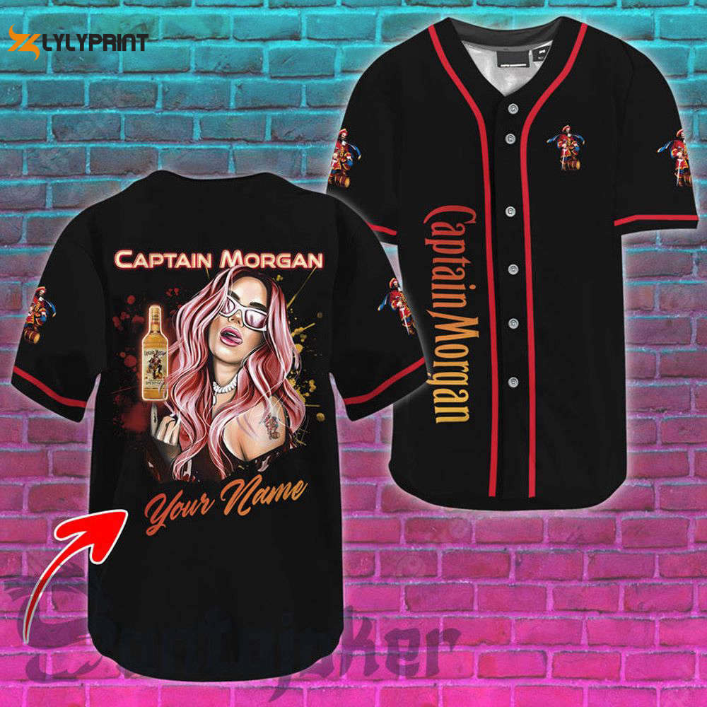 Personalized The Girl Get Drunk With Captain Morgan Baseball Jersey - lylyprint.com